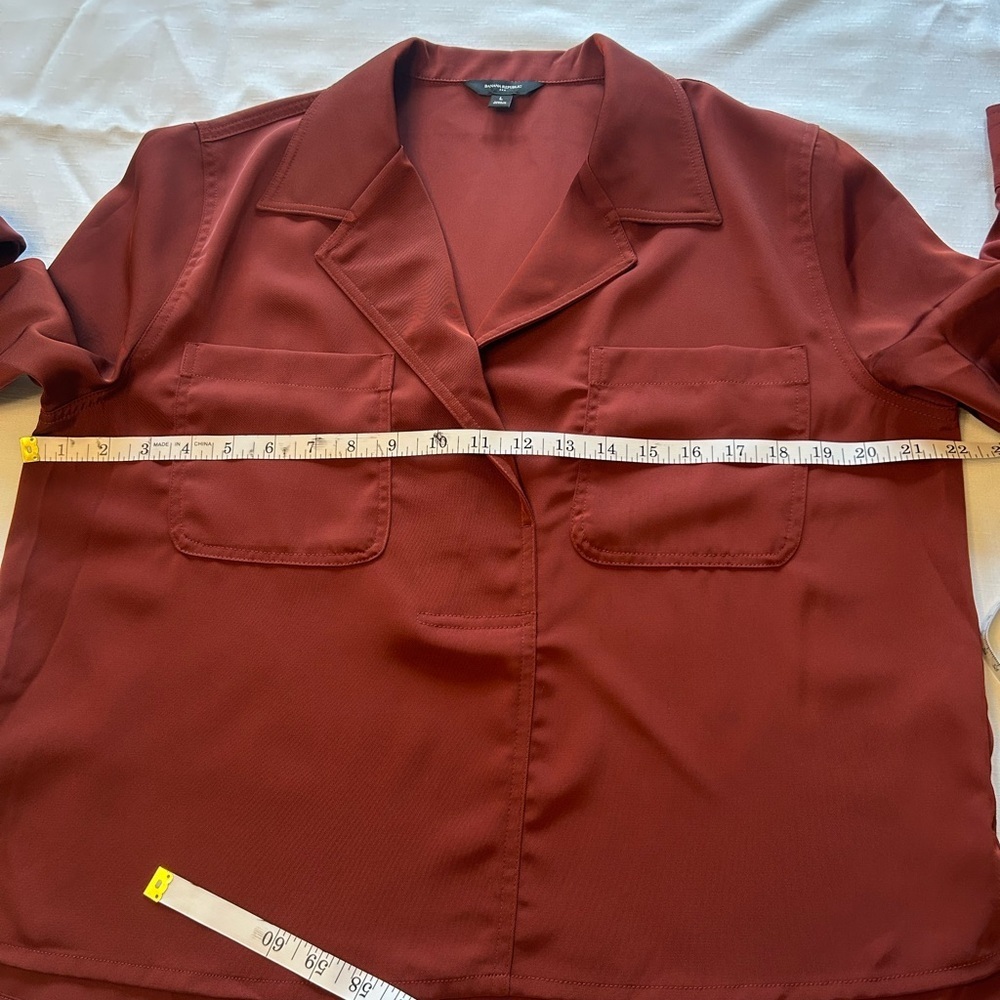 Banana Republic Deep Red Satin Blouse - Picture 9 of 12